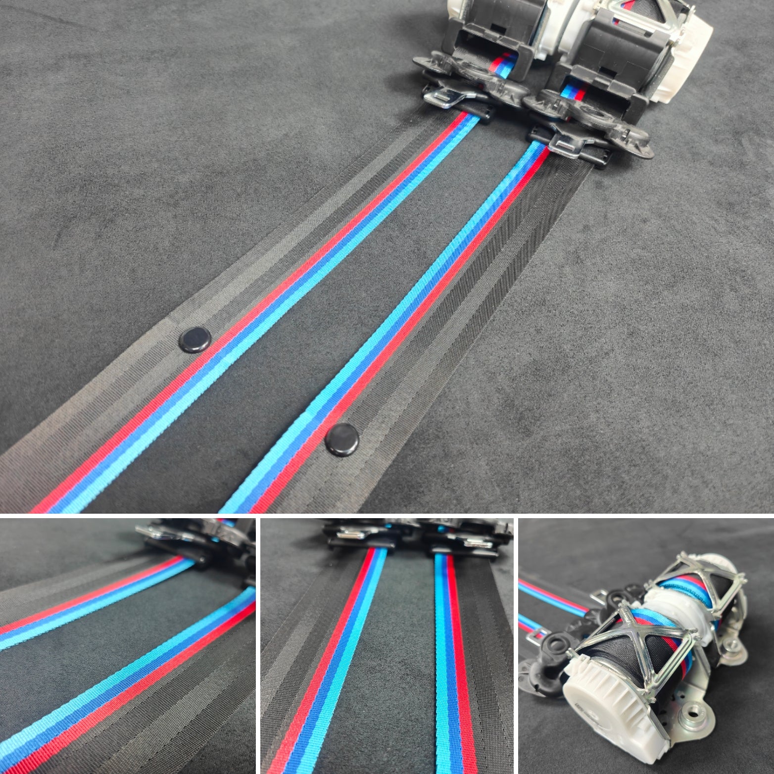 BMW 1-SERIES F20 CUSTOM WIDE STRIPE TRI-COLOUR FRONT SEAT BELT SET